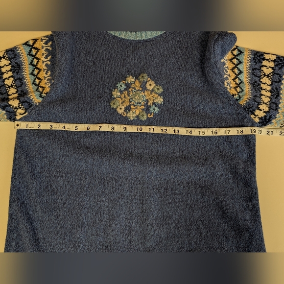 Vintage 90s Y2K Fair Isle Floral Sweater - Picture 8 of 10